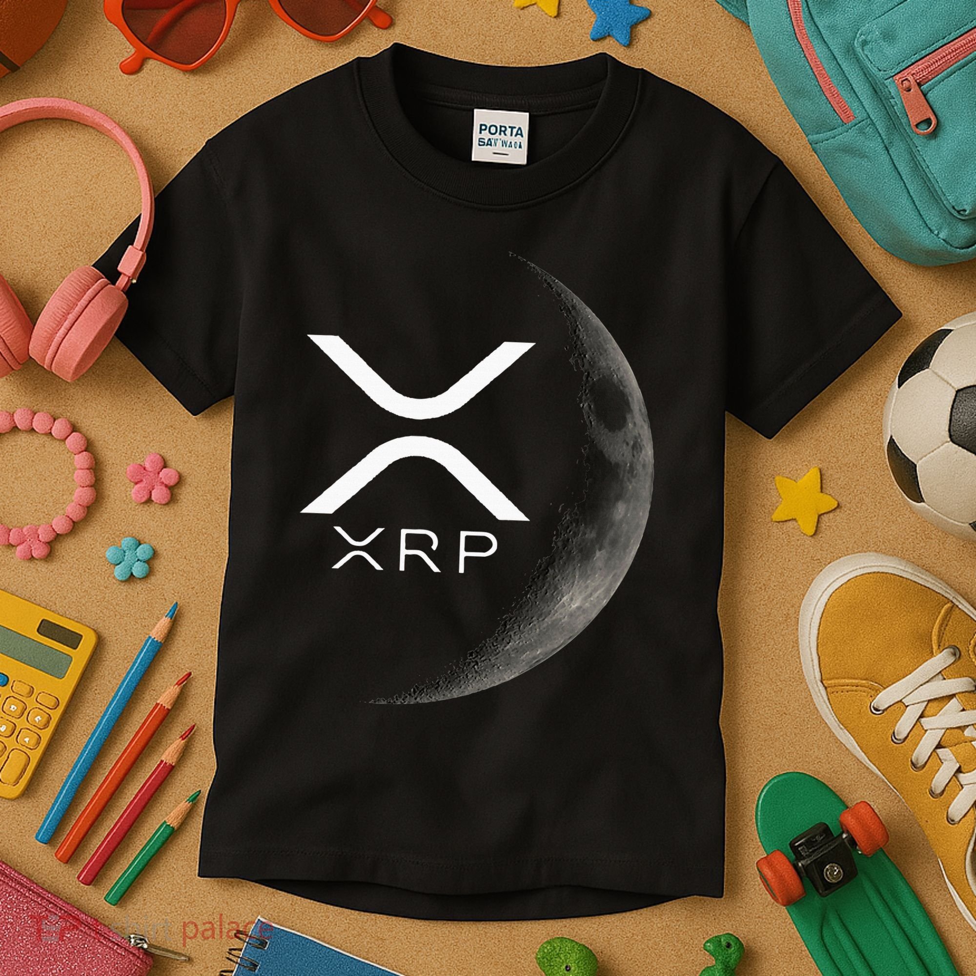 Ripple Xrp Moon Kids T-Shirt