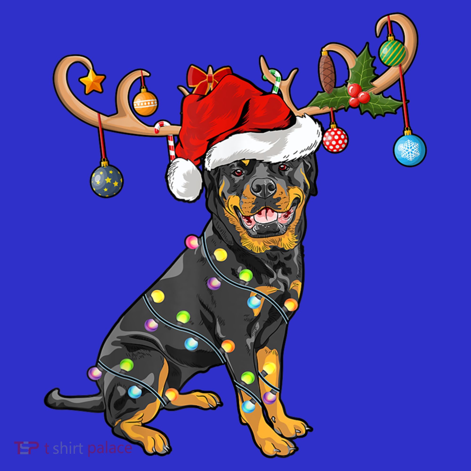 Rottweiler Xmas Santa's Reindeer Rottweiler Christmas Meaningful Gift T-Shirt