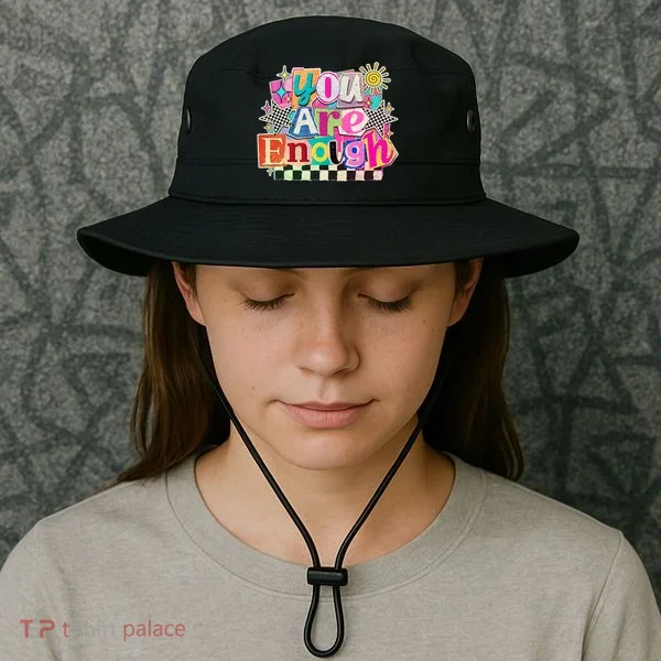 Retro You Are Enough Collage Bucket Hat