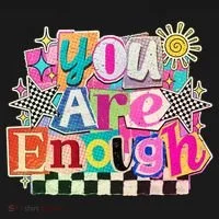 Retro You Are Enough Collage Bucket Hat thumb 4