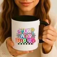 Retro You Are Enough Collage Coffee Mug thumb 3