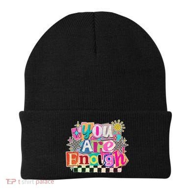 Retro You Are Enough Collage Beanie