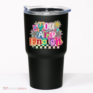 Retro You Are Enough Collage Tumbler
