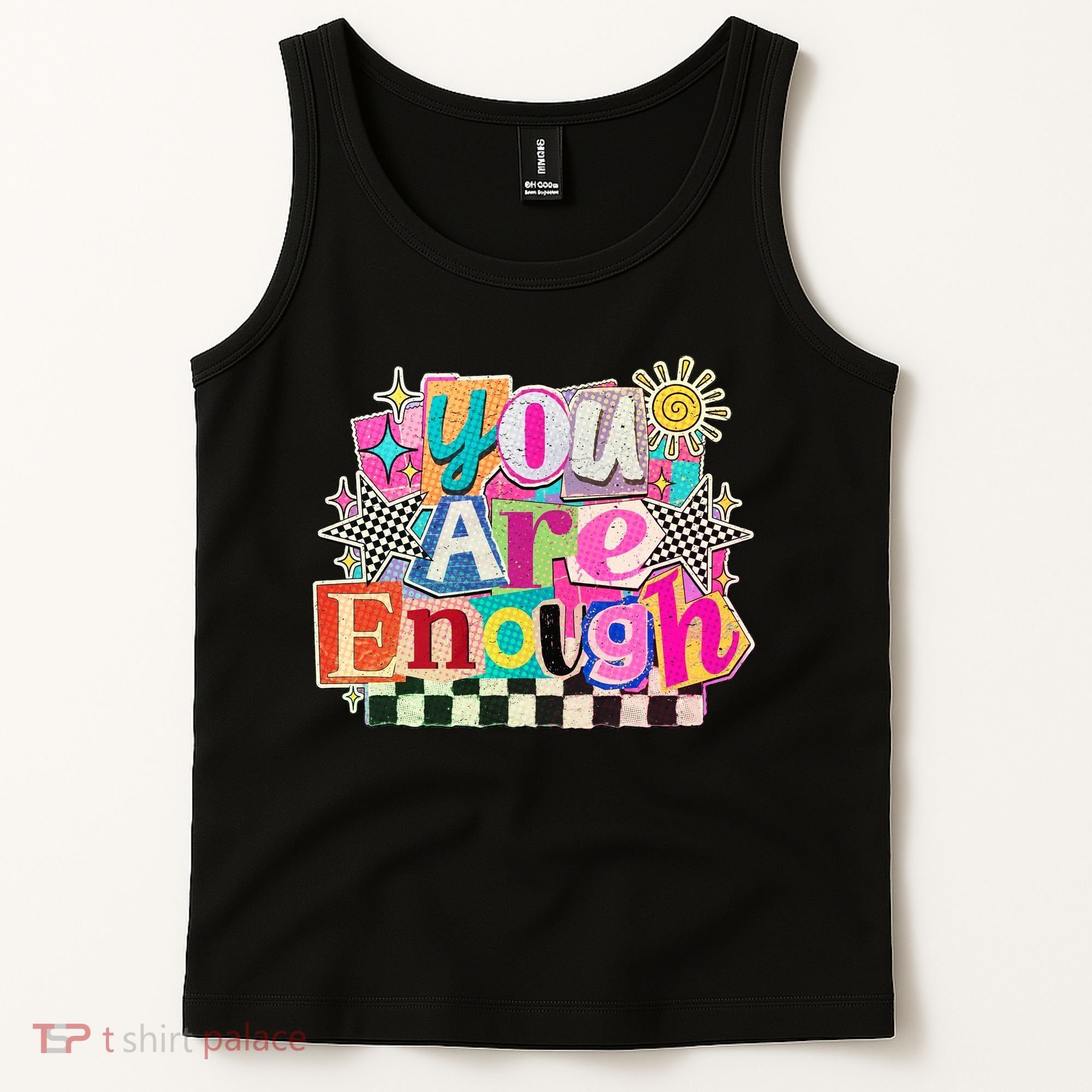 Retro You Are Enough Collage Tank Top