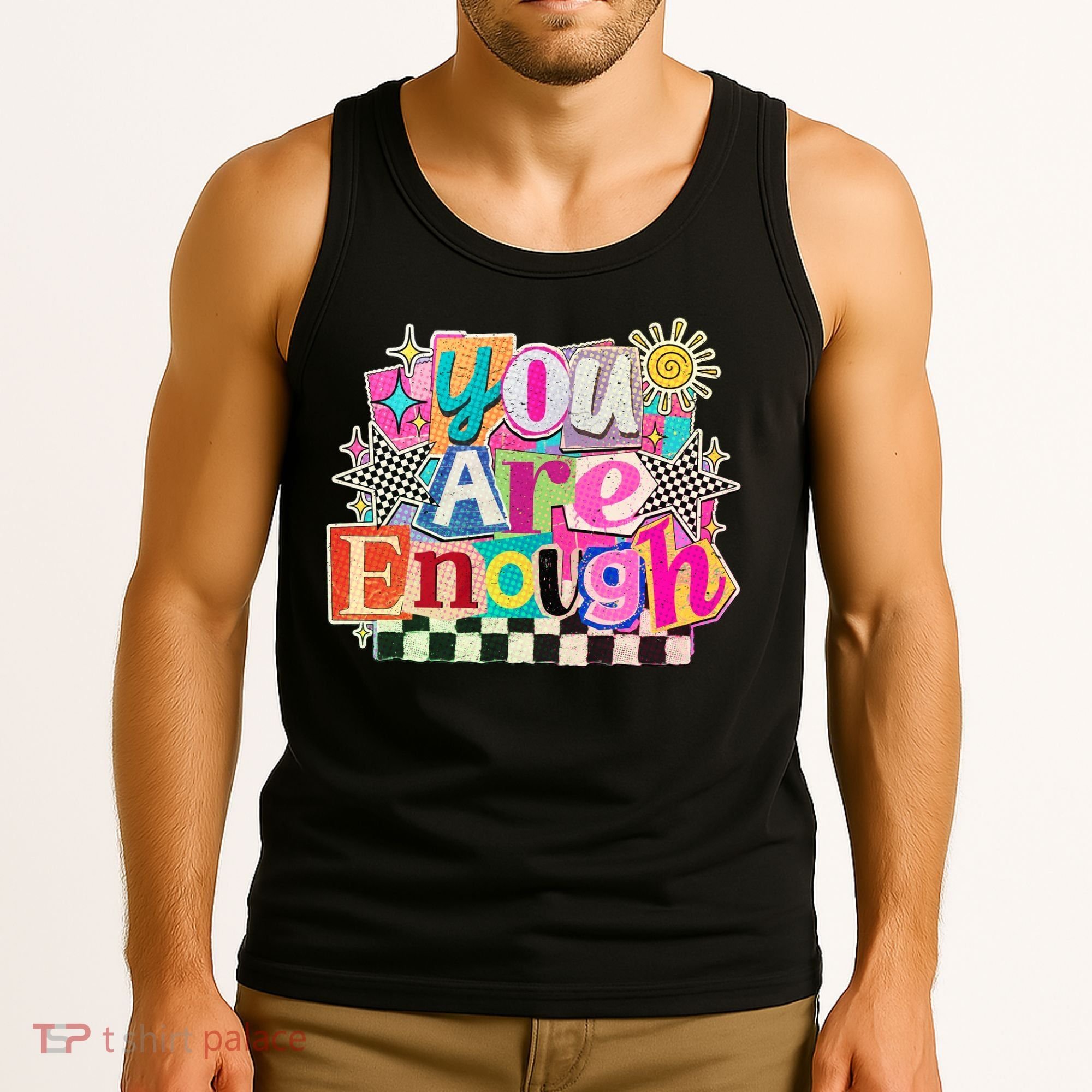 Retro You Are Enough Collage Tank Top