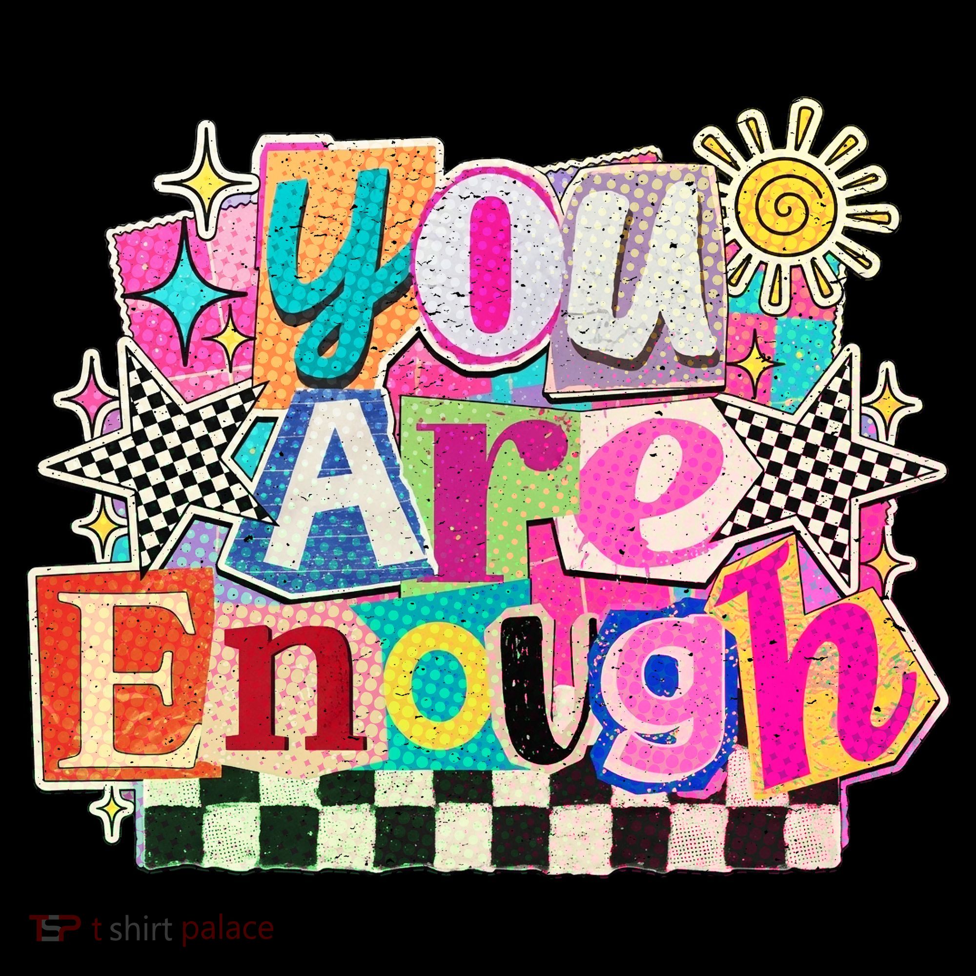 Retro You Are Enough Collage Tank Top