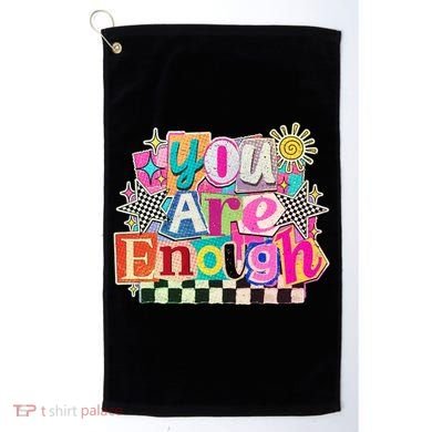 Retro You Are Enough Collage Golf Towel