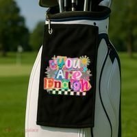 Retro You Are Enough Collage Golf Towel thumb 2