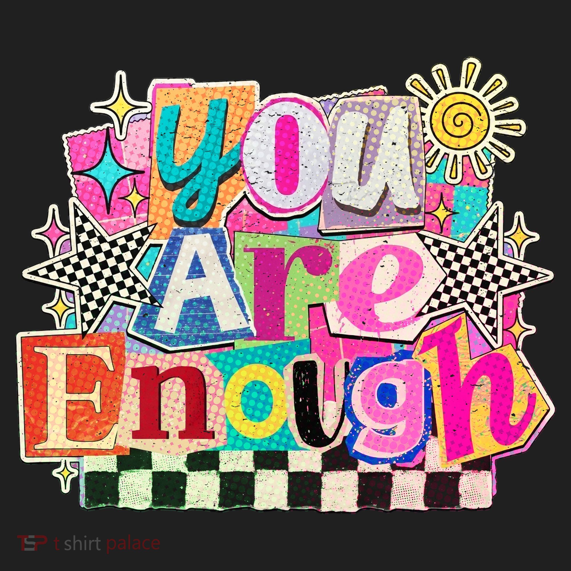 Retro You Are Enough Collage Golf Towel