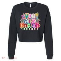 Retro You Are Enough Collage Cropped Pullover Crew thumb 0