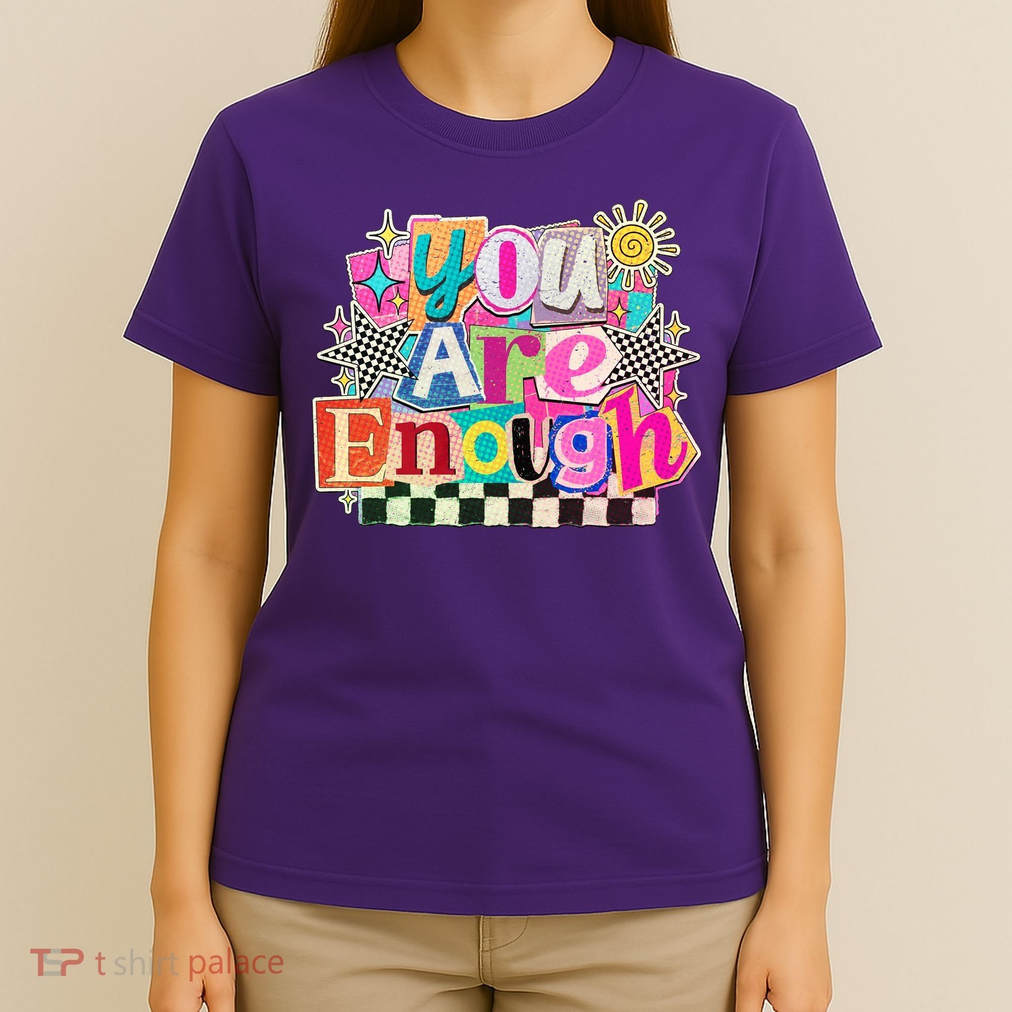 Retro You Are Enough Collage T-Shirt