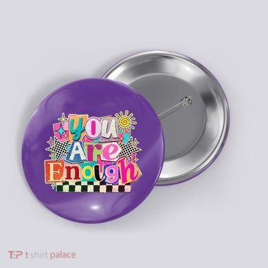 Retro You Are Enough Collage Button