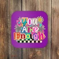 Retro You Are Enough Collage Coaster thumb 0