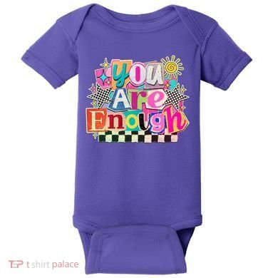 Retro You Are Enough Collage Baby Bodysuit
