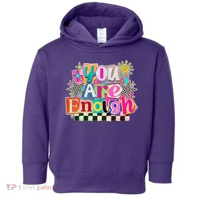 Retro You Are Enough Collage Toddler Hoodie