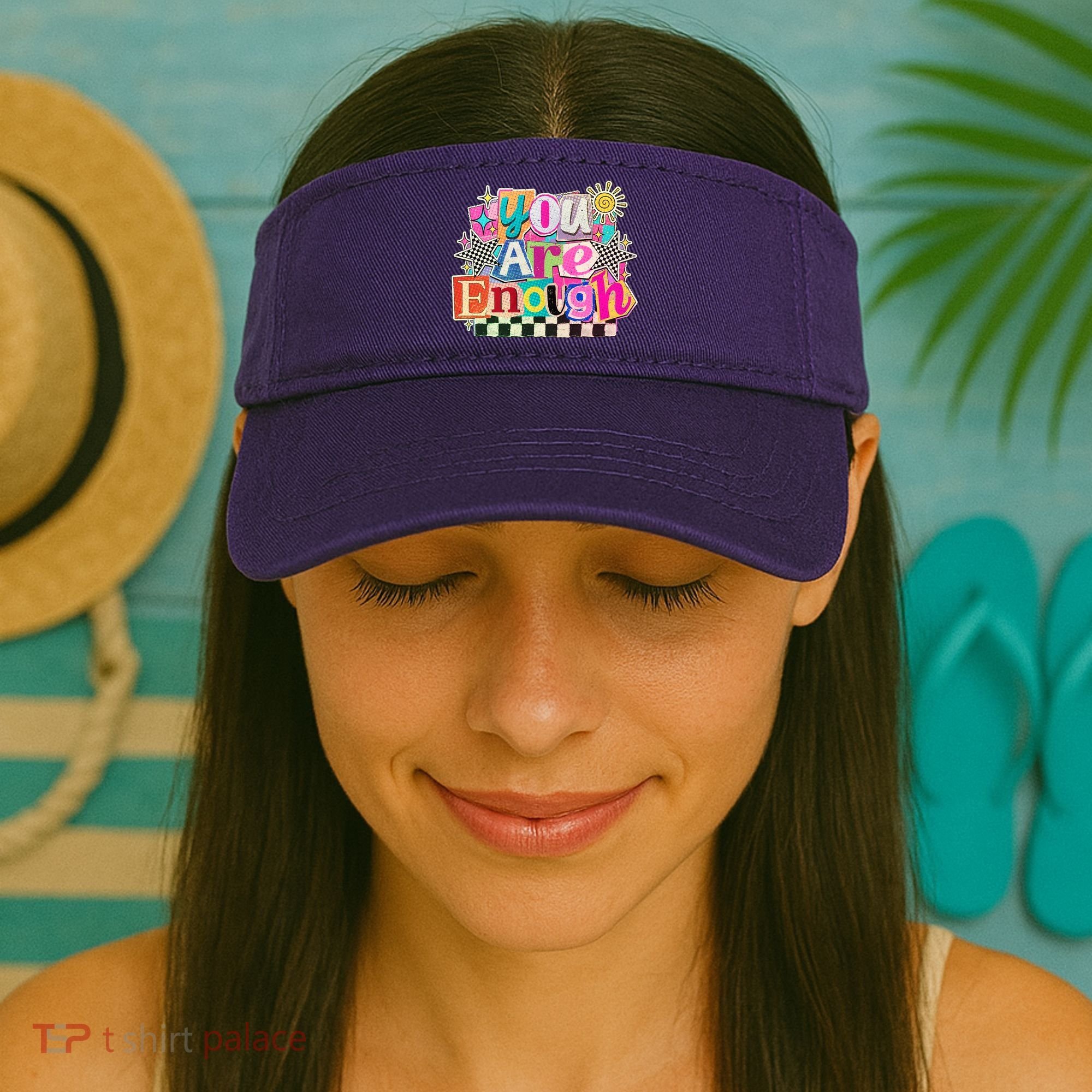 Retro You Are Enough Collage Visor