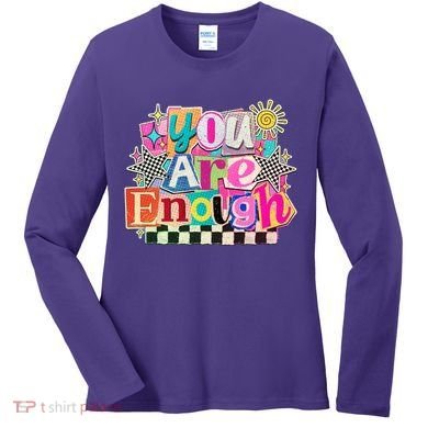 Retro You Are Enough Collage Women's Long Sleeve Shirt