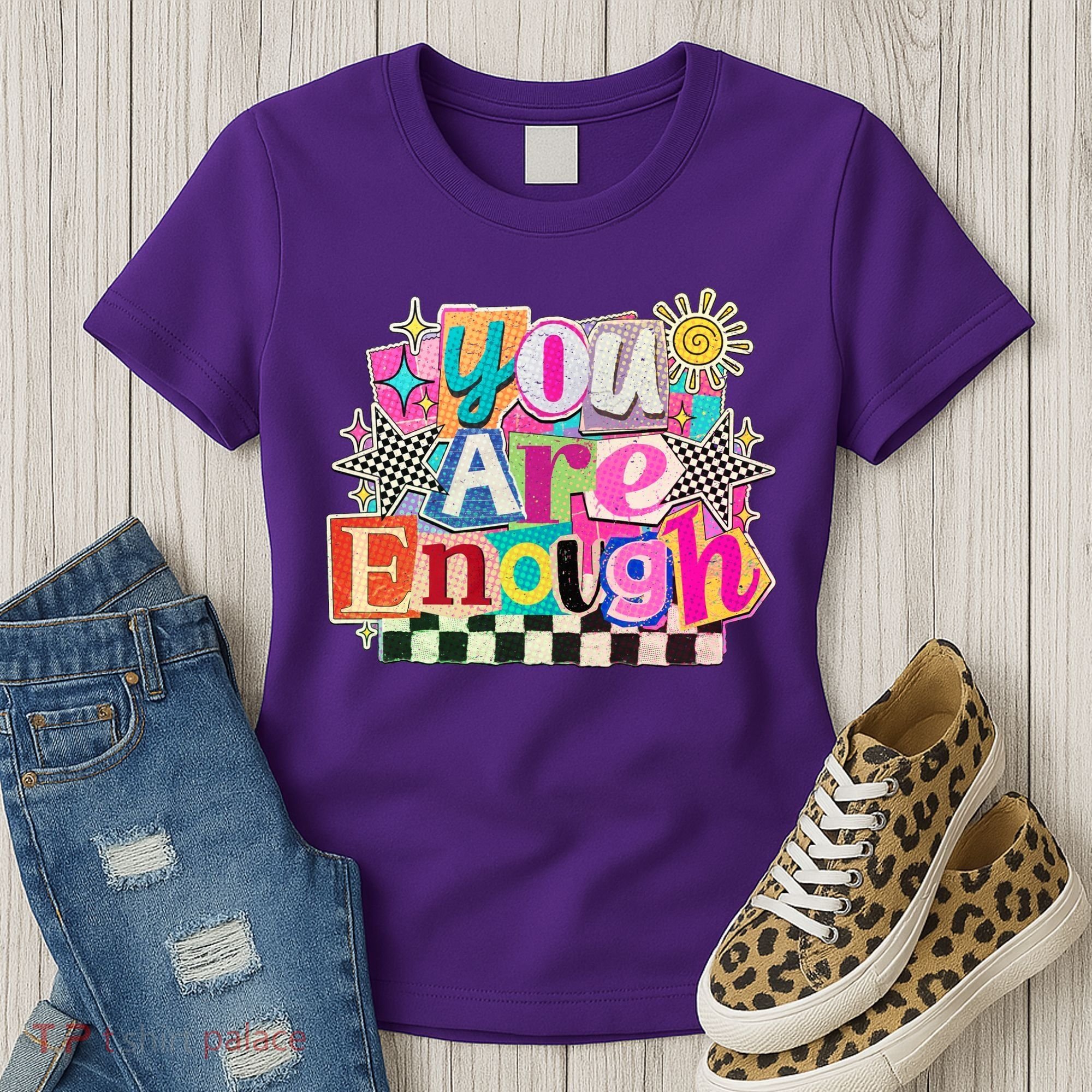 Retro You Are Enough Collage Women's T-Shirt