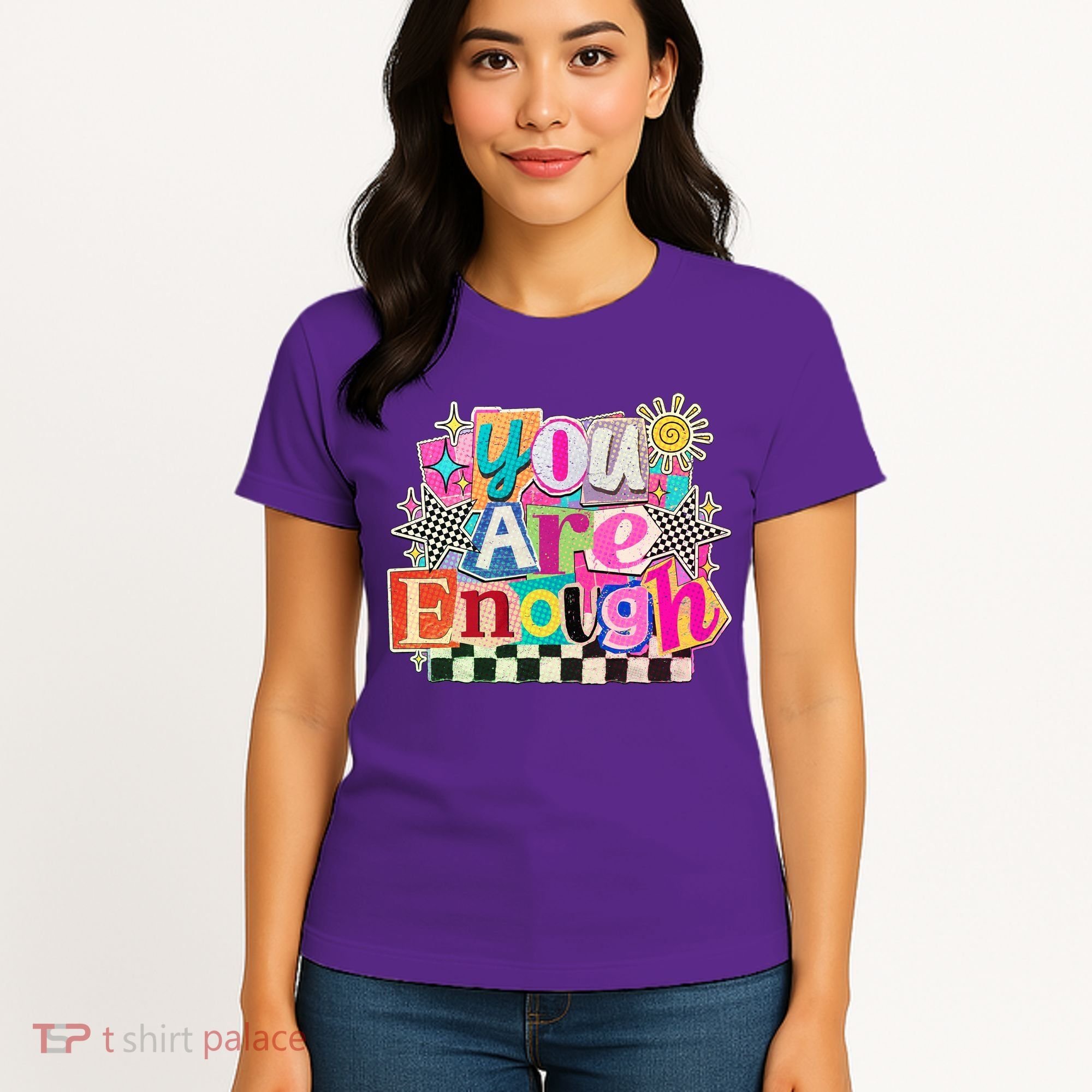 Retro You Are Enough Collage Women's T-Shirt