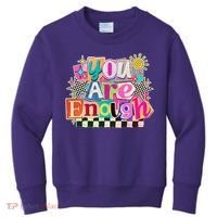 Retro You Are Enough Collage Kids Sweatshirt thumb 0