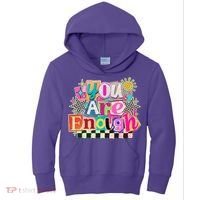 Retro You Are Enough Collage Kids Hoodie thumb 0