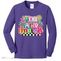 Retro You Are Enough Collage Kids Long Sleeve Shirt thumb 0