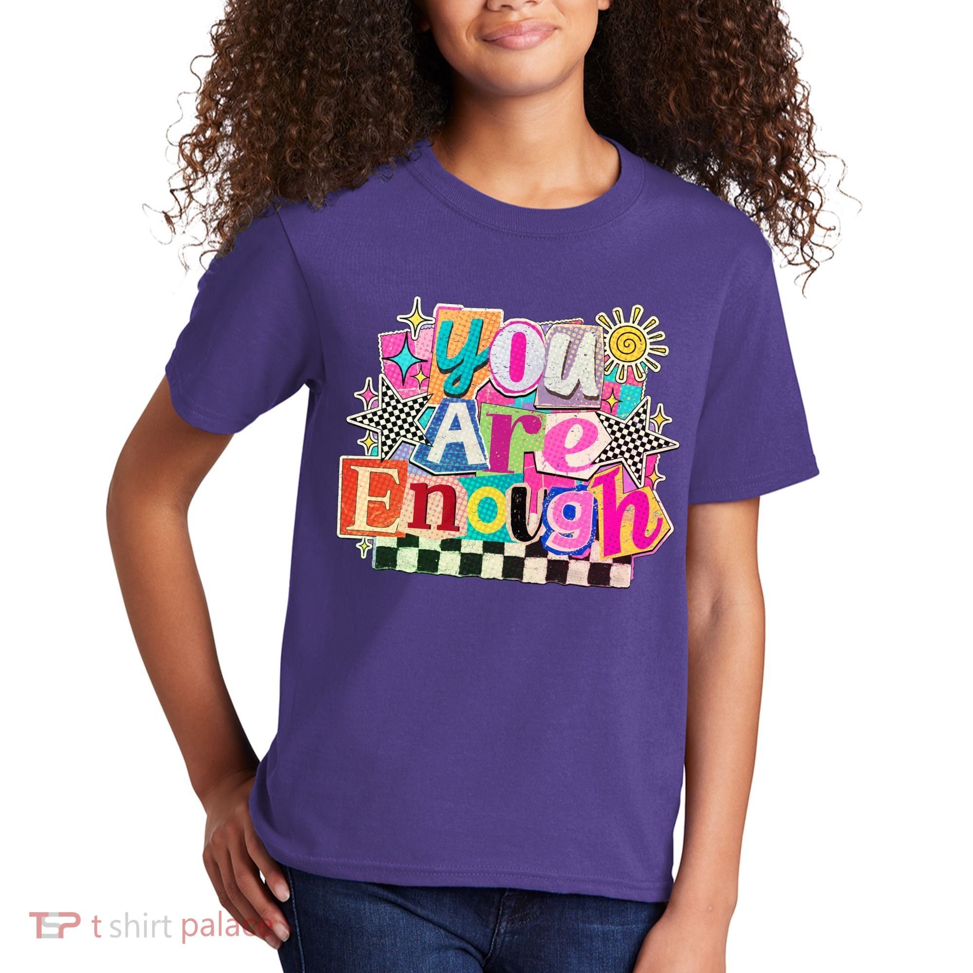 Retro You Are Enough Collage Kids T-Shirt