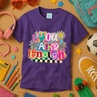 Retro You Are Enough Collage Kids T-Shirt thumb 3