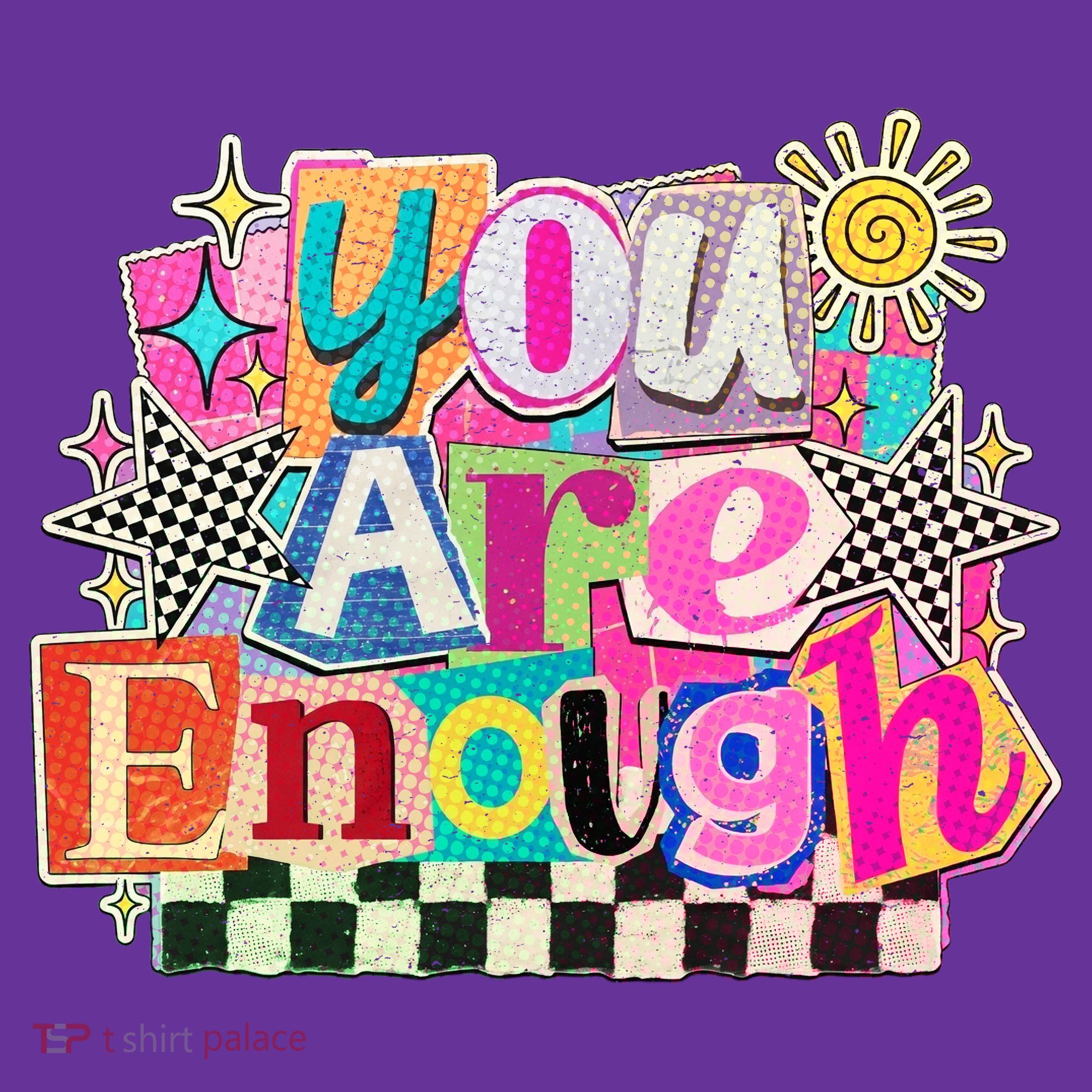 Retro You Are Enough Collage Kids T-Shirt