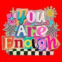 Retro You Are Enough Collage Santa Hat thumb 1