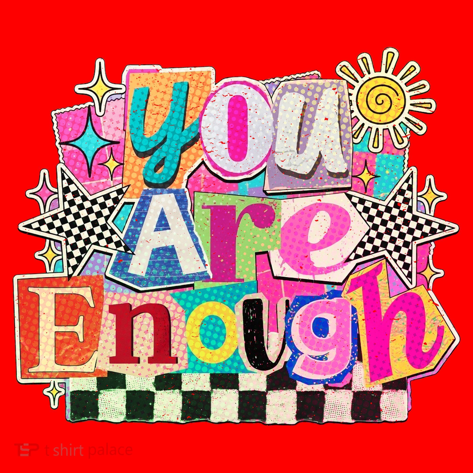 Retro You Are Enough Collage Santa Hat