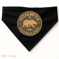 Retro Yosemite California Established 1890 National Park USA-Made Doggie Bandana thumb 0