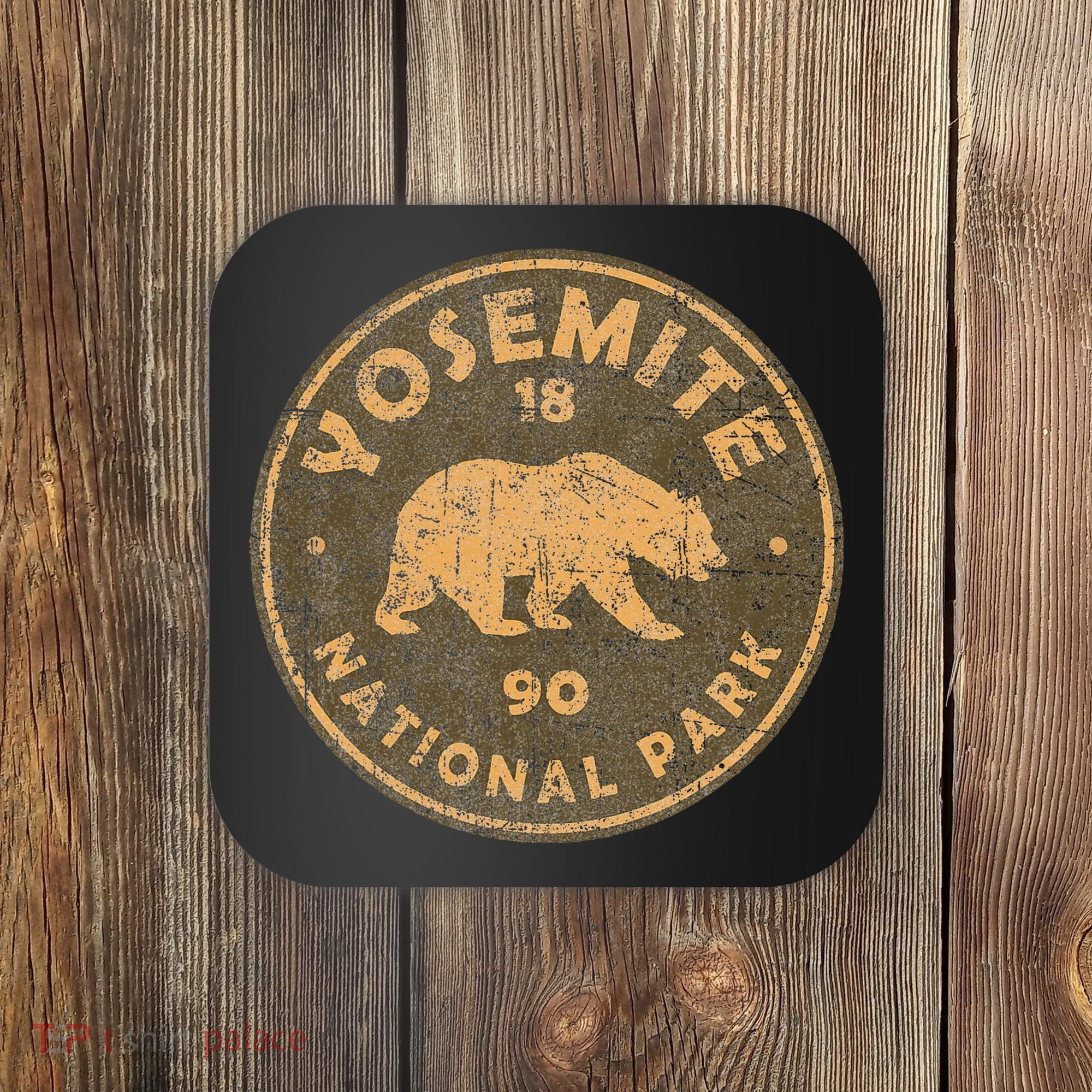 Retro Yosemite California Established 1890 National Park Coaster