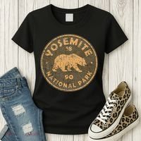 Retro Yosemite California Established 1890 National Park Women's T-Shirt thumb 3