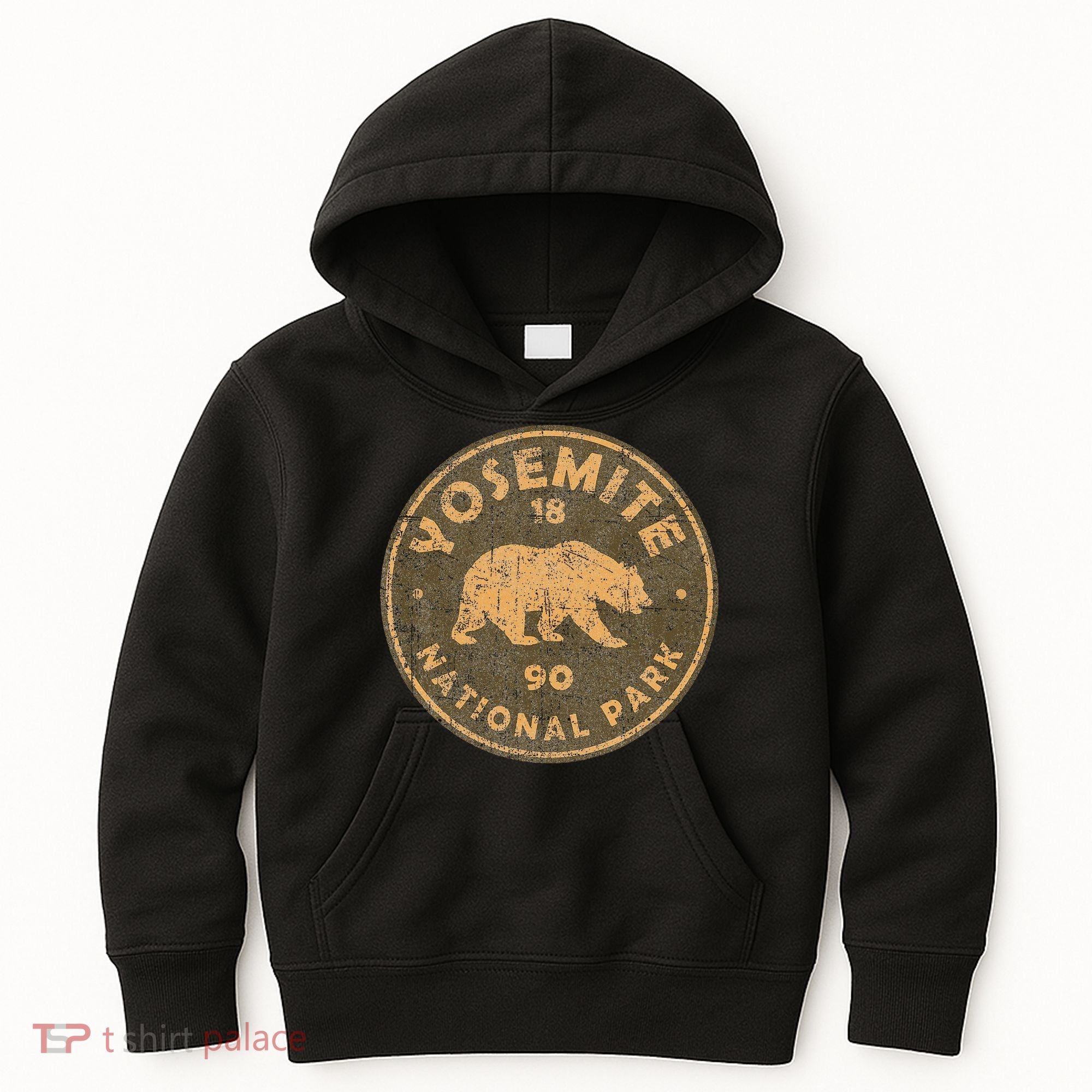 Retro Yosemite California Established 1890 National Park Kids Hoodie