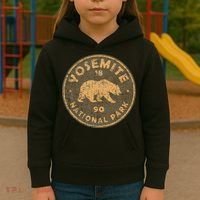 Retro Yosemite California Established 1890 National Park Kids Hoodie thumb 3