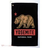 Retro Yosemite California Established 1890 National Park Golf Towel thumb 0