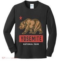 Retro Yosemite California Established 1890 National Park Kids Long Sleeve Shirt thumb 0