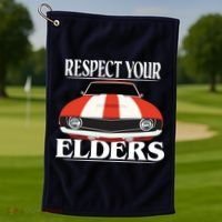 Respect Your Elders Classic Car Golf Towel thumb 1