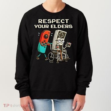 Respect Your Elders Retro Gaming Funny Gamer 80s Women's Sweatshirt