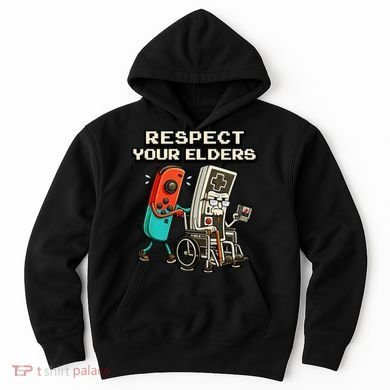 Respect Your Elders Retro Gaming Funny Gamer 80s Hoodie
