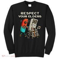 Respect Your Elders Retro Gaming Funny Gamer 80s Sweatshirt thumb 0