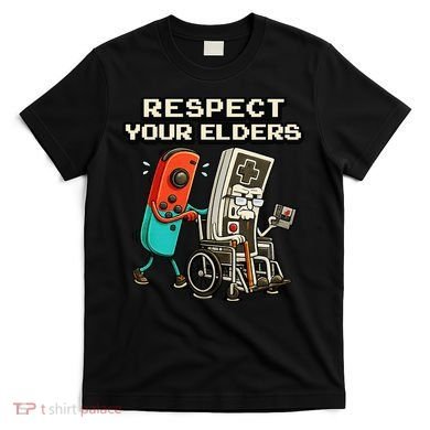 Respect Your Elders Retro Gaming Funny Gamer 80s T-Shirt