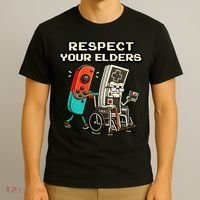 Respect Your Elders Retro Gaming Funny Gamer 80s T-Shirt thumb 3