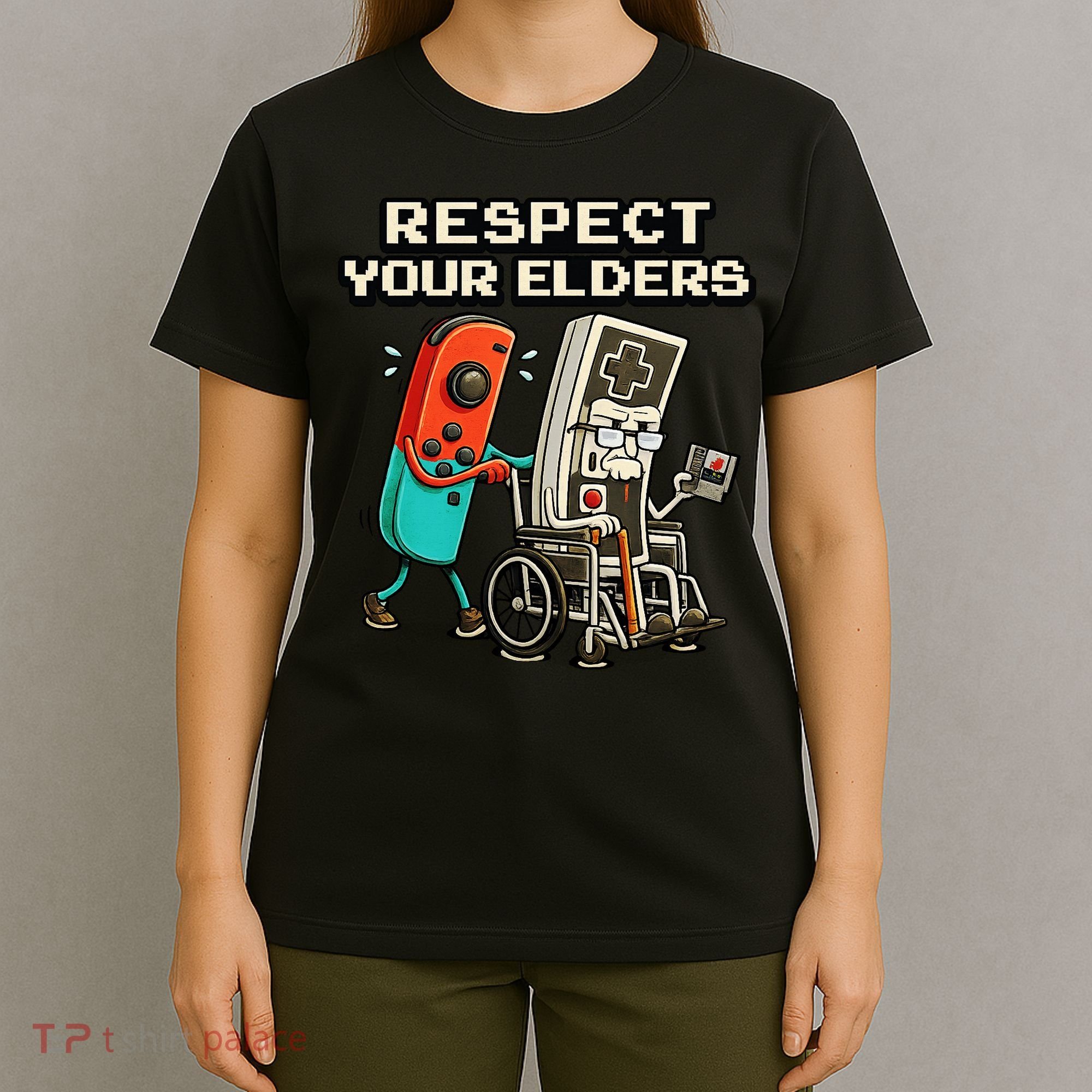 Respect Your Elders Retro Gaming Funny Gamer 80s T-Shirt