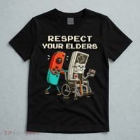Respect Your Elders Retro Gaming Funny Gamer 80s T-Shirt thumb 5