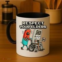 Respect Your Elders Retro Gaming Funny Gamer 80s Coffee Mug thumb 4