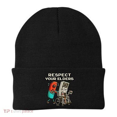 Respect Your Elders Retro Gaming Funny Gamer 80s Beanie