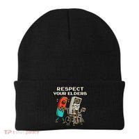 Respect Your Elders Retro Gaming Funny Gamer 80s Beanie thumb 0