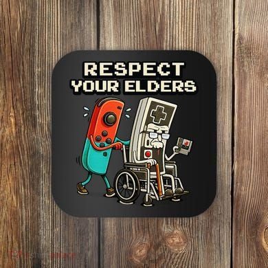 Respect Your Elders Retro Gaming Funny Gamer 80s Coaster